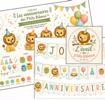 Aperçu - Matériel pour travaux manuels / dessin - kit anniversaire petit lion avec phoyobooth - Page de couverture