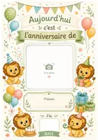 Aperçu - Matériel pour travaux manuels / dessin - kit anniversaire petit lion avec phoyobooth - Page 1