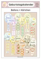 Vorschau - Bildkarten - Geburtstagskalender - Ballons & Karten - Deckblatt