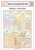 Vorschau - Bildkarten - Geburtstagskalender - Ballons & Karten - Seite 1