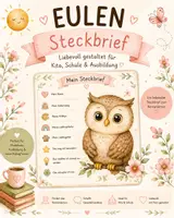Vorschau - Anderer Materialtyp - 🦉 Steckbrief im Eulen-Design | Kita & Grundschule - Deckblatt
