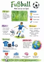 Vorschau - Arbeitsblätter - Lernposter + Arbeitsblätter zum Thema "Fußball" + Lösung & MP3 + Mindmap + Infografik - Deckblatt