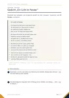 Vorschau - Arbeitsblätter - Gedichtanalyse Klasse 9 – „Ein Licht im Fenster“ mit Lösungen | Hauptschulabschluss 2027 Deutsch Baden-Württemberg - Seite 1