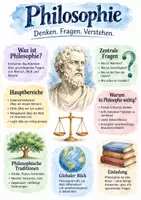 Vorschau - Arbeitsblätter - Lernposter + Arbeitsblätter zum Thema "Philosophie" + Lösung & MP3 + Mindmap + Infografik - Deckblatt