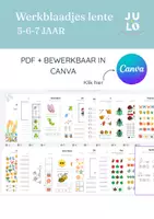 Voorbeeld - Bewerkbare Lentebundel in Canva | Tellen, Patronen, Sudoku & Codes (5-7 jaar) - Voorblad