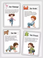 Vorschau - Stundenentwürfe - Tierische Bewegungspause | 22 Bewegungskarten für Grundschule, Kita & Kindergarten | Spiele für zwischendurch - Seite 1