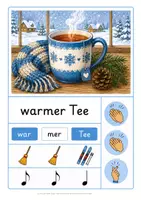 Vorschau - Stundenentwürfe - Rhythmusbausteine Winter – Bildkarten, Tafelmaterial, Arbeitsblätter & Lehrerhandreichung | Musikunterricht Grundschule Klasse 1–4 - Seite 1