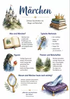 Vorschau - Arbeitsblätter - Lernposter + Arbeitsblatt "Märchen" + Onlineübung & MP3 + Mindmap + Infografik - Deckblatt