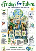 Vorschau - Arbeitsblätter - Lernposter + Arbeitsblätter zum Thema "Fridays for Future" + Lösung & MP3 + Mindmap + Infografik - Deckblatt
