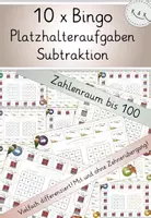 Vorschau - Stationenlernen - Materialpaket: Ergänzungsaufgaben 18 Bingos: Addition und Subtraktion im ZR bis 100 - Seite 1