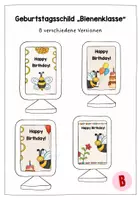 Vorschau - Bildkarten - Geburtstagsaufsteller Bienenklasse - Deckblatt