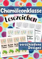 Vorschau - Mal- und Bastelvorlagen - Chamäleonklasse - Lesezeichen (Klassentier) - Deckblatt