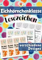 Vorschau - Mal- und Bastelvorlagen - Eichhörnchenklasse - Lesezeichen (Klassentier) - Deckblatt