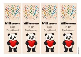 Vorschau - Mal- und Bastelvorlagen - Pandaklasse - Lesezeichen (Klassentier) - Seite 3