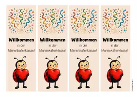 Vorschau - Mal- und Bastelvorlagen - Marienkäferklasse - Lesezeichen (Klassentier) - Seite 3