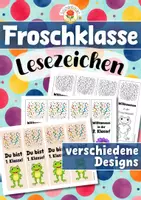 Vorschau - Mal- und Bastelvorlagen - Froschklasse - Lesezeichen (Klassentier) - Deckblatt