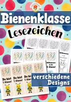 Vorschau - Mal- und Bastelvorlagen - Bienenklasse - Lesezeichen (Klassentier) - Deckblatt