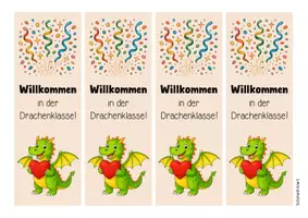 Vorschau - Mal- und Bastelvorlagen - Drachenklasse - Lesezeichen (Klassentier) - Seite 3