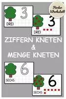 Vorschau - Fördermaterial/Inklusion - Ziffernerarbeitung: Zahlen und Menge kneten am Apfelbaum - Deckblatt