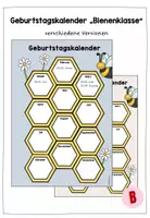 Vorschau - Poster - Geburtstagskalender für die Bienenklasse - Deckblatt