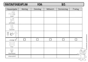 Vorschau - Anderer Materialtyp - Hausaufgabenplan / Wochenplan – Klassentier Löwe - Seite 2