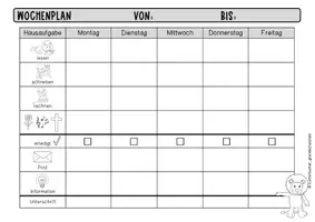 Vorschau - Anderer Materialtyp - Hausaufgabenplan / Wochenplan – Klassentier Löwe - Seite 3