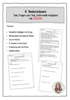 Vorschau - Stundenentwürfe - Deutsch - 6 Textanalysen mit Fragen & Grammatik (Kl. 5-8) - Deckblatt