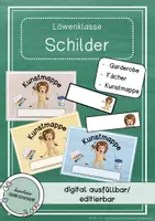 Vorschau - Anderer Materialtyp - Löwenklasse - Schilder für Garderobe, Fächer, Ordner & Kunstmappe - Deckblatt