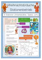 Vorschau - Arbeitsblätter - Arbeitsmappe zu den Weihnachtsbräuchen (Stationenbetrieb) - Deckblatt