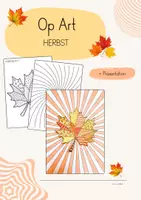 Vorschau - Mal- und Bastelvorlagen - Op Art Herbst | Herbstblätter | Kunstprojekt - Deckblatt