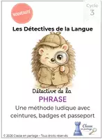 Aperçu - Feuilles d'exercices - detective-phrase-grammaire 4e primaire/CM1 - Page de couverture