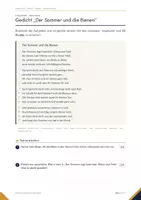 Vorschau - Arbeitsblätter - Gedichtanalyse Klasse 9 – „Der Sommer und die Bienen“ mit Lösungen | Hauptschulabschluss 2027 Deutsch Baden-Württemberg - Seite 1