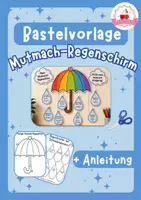 Vorschau - Mal- und Bastelvorlagen - Mutmach-Regenschirm + Schreibimpulse | Bastelvorlage - Deckblatt