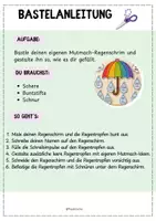 Vorschau - Mal- und Bastelvorlagen - Mutmach-Regenschirm + Schreibimpulse | Bastelvorlage - Seite 1