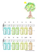 Vorschau - Arbeitsblätter - (A) ABC - Das Alphabet als Kinderlied - Singen, Glockenspiel, Blockflöte / Kinderlieder - Spielend leichter Einstieg für Anfänger / Einschulung / Bunte Noten Rainbow A - Seite 1