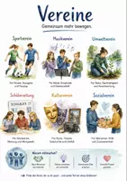 Vorschau - Arbeitsblätter - Lernposter + Arbeitsblätter zum Thema "Vereine" + Lösung & MP3 + Mindmap + Infografik - Deckblatt