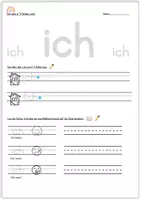 Vorschau - Arbeitsblätter - Lernwort "ich" Arbeits- und Leseblatt - Seite 1