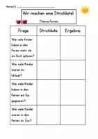 Vorschau - Arbeitsblätter - Wir machen eine Strichliste! -Ferien - Deckblatt