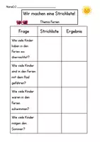 Vorschau - Arbeitsblätter - Wir machen eine Strichliste! -Ferien - Seite 1