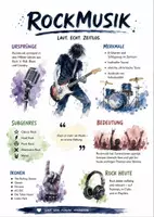 Vorschau - Arbeitsblätter - Lernplakat + Arbeitsblatt "Rockmusik" + Onlineübung & MP3 + Mindmap + Infografiken - Deckblatt