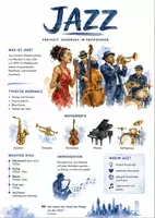 Vorschau - Arbeitsblätter - Lernposter + Arbeitsblatt "Jazz" + Onlineübung & MP3 + Mindmap + Infografiken - Deckblatt