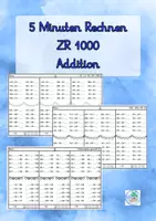 Vorschau - Arbeitsblätter - 5 Minuten Rechnen: Addition im ZR bis 1000 - Deckblatt