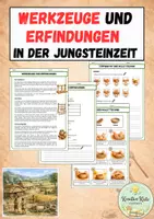 Vorschau - Arbeitsblätter - Werkzeuge und Erfindungen in der Jungsteinzeit – Lesetexte, Arbeitsblätter & Töpferprojekt | Kl. 5/6 - Deckblatt