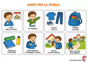 anteprima - Flashcard - CARDS PER L'AUTONOMIA: RIENTRO A SCUOLA - Pagina 2