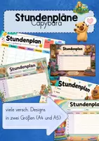 Vorschau - Poster - Stundenpläne im Capybara-Design – viele Designs in A4 & A5 - Deckblatt
