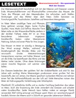 Vorschau - Stundenentwürfe - Meereswissenschaften: Leseverständnis und Wortsuchrätsel mit Lösungen - Seite 1