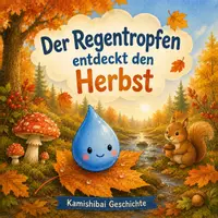 Vorschau - Bildkarten - Kamishibai Geschichte Regentropfen entdeckt den Herbst - Deckblatt