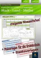 Vorschau - Spiele - Kopfrechnen - Stadt/Land/Mathe (Addition und Subtraktion + Mal- und Blankovorlage) - Deckblatt