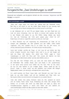 Vorschau - Arbeitsblätter - Kurzgeschichte Klasse 9 – „Zwei Umdrehungen zu straff“ analysieren, mit Lösungen | Hauptschulabschluss 2027 Deutsch BW - Seite 1