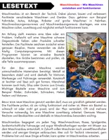 Vorschau - Stundenentwürfe - Maschinenbau : Leseverständnis und Wortsuchrätsel mit Lösungen - Seite 1